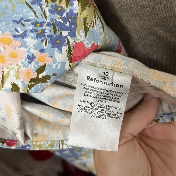 Reformation Kenzi floral sweetheart neckline smocked back mini dress - Picture 9 of 9